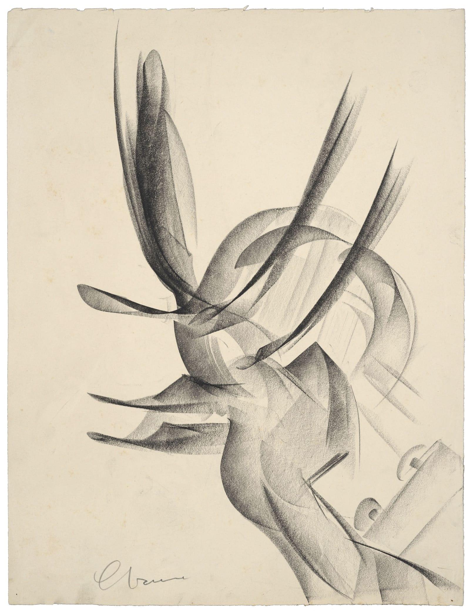 Jean Chauvin, Sans titre, fusain sur papier